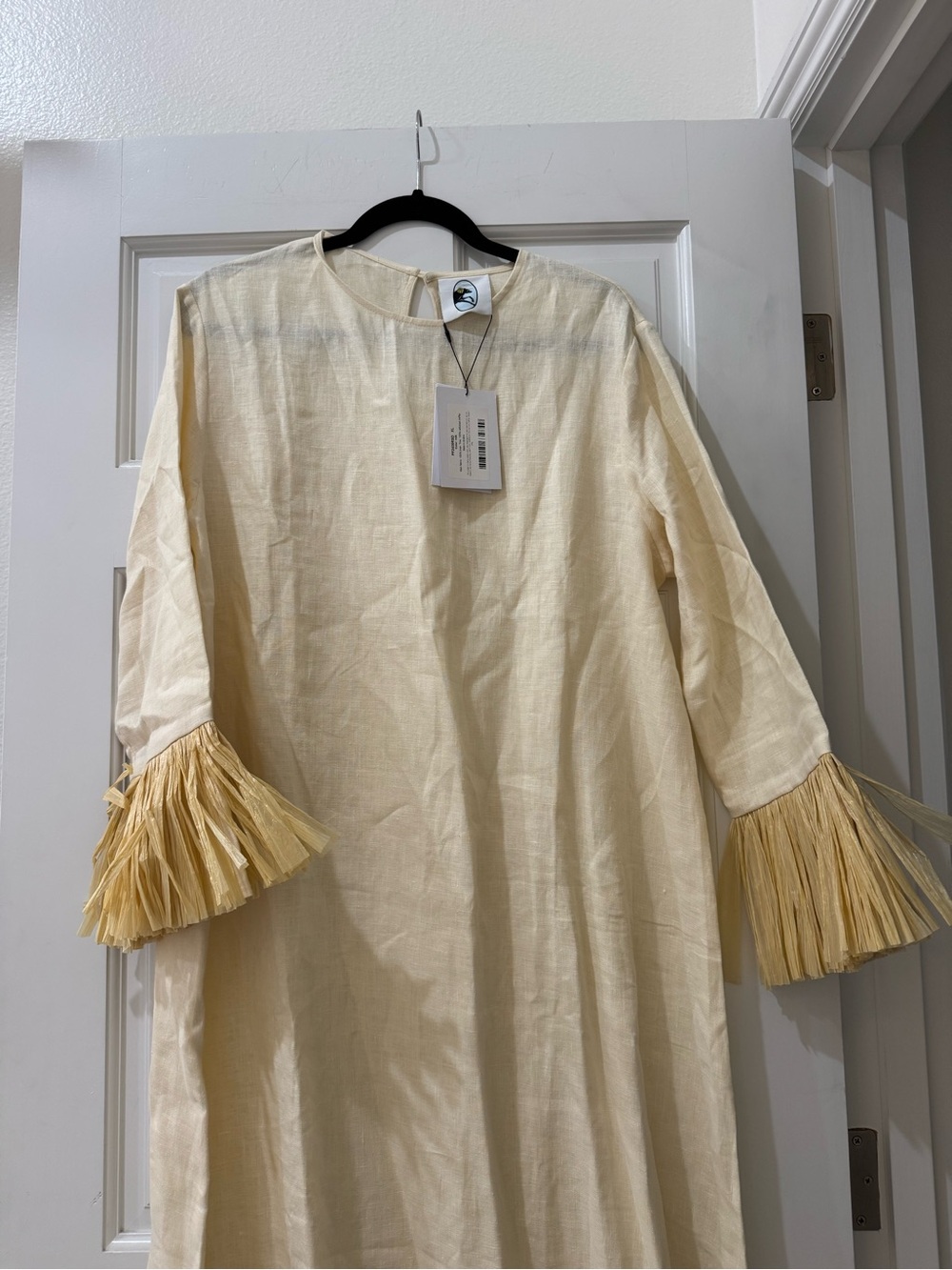 NWT Sleeper Crusoe Raffia Linen Maxi Dress - Picture 7 of 10